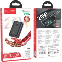 Hoco Q3 Mayflower 10000mAh 20W με Θύρα USB-A και Θύρα USB-C Quick Charge 3.0 Μαύρο Hoco Q3 Mayflower 10000mAh 20W με Θύρα USB-A και Θύρα USB-C Quick Charge 3.0 Μαύρο