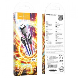 Hoco X76 Braided USB to Lightning / Type-C / micro USB Cable 2A Πολύχρωμο 1m