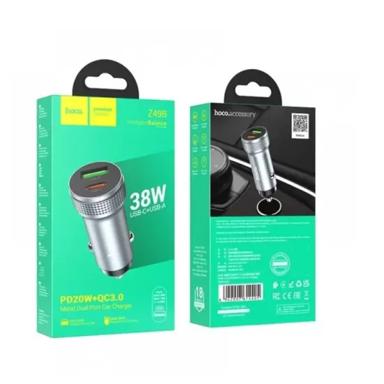 Hoco car charger Z49B PD 38W 1xUSB-C + 1xUSB