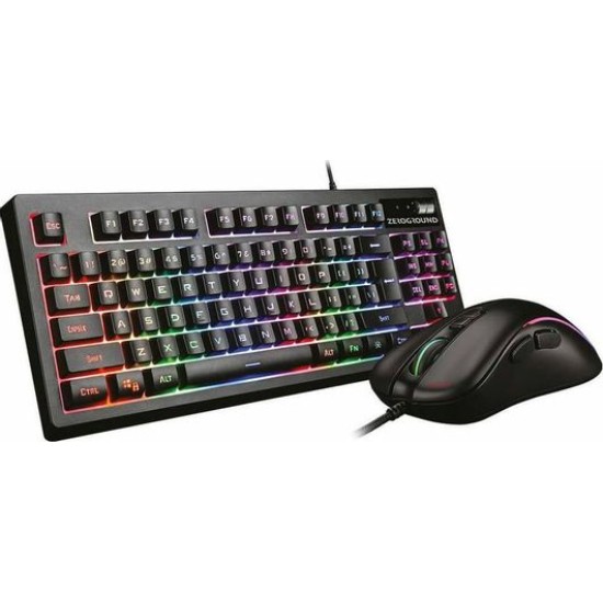 Zeroground KB-1800GUMS Aochi Σετ Gaming Πληκτρολόγιο Tenkeyless με RGB φωτισμό & Ποντίκι Αγγλικό US