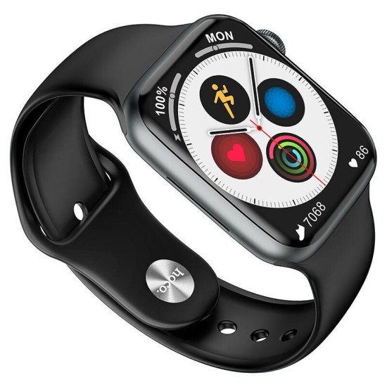 Hoco Y1 Pro Stainless Steel Αδιάβροχο Smartwatch με Παλμογράφο (Μαύρο)