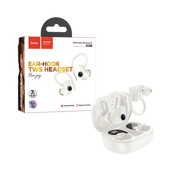 Hoco EQ8 In-ear Bluetooth Handsfree Ακουστικά με Θήκη Φόρτισης Milky White Hoco EQ8 In-ear Bluetooth Handsfree Ακουστικά με Θήκη Φόρτισης Milky White