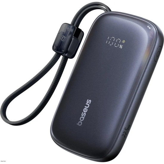 BASEUS ENERFILL FC21 QPOW3 ULTRA, POWERBANK, 10000MAh, ΜΕ ΚΑΛΩΔΙΟ LIGHTNING, 22.5W, ΜΕ ΨΗΦΙΑΚΗ ΟΘΟΝΗ, ΜΑΥΡΟ