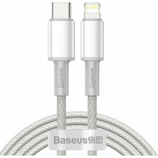 BASEUS HIGH DENSITY, ΚΑΛΩΔΙΟ ΓΡΗΓΟΡΗΣ ΦΟΡΤΙΣΗΣ, TYPE-C ΣΕ LIGHTNING, 20W, 2m, ΛΕΥΚΟ
