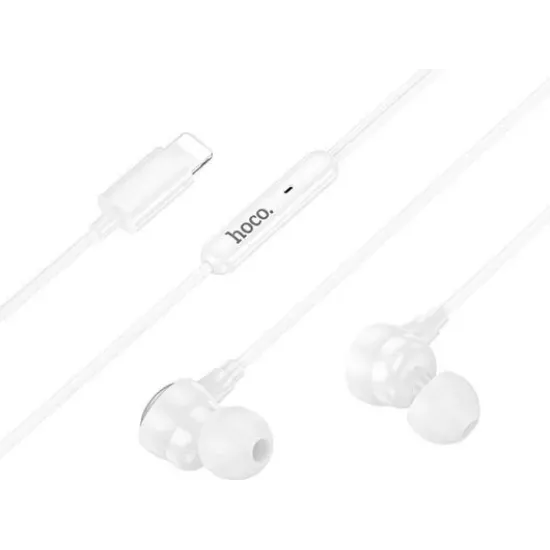 Handsfree Ακουστικό Hoco M116 Benevolent In-ear με Βύσμα USB-C Λευκό