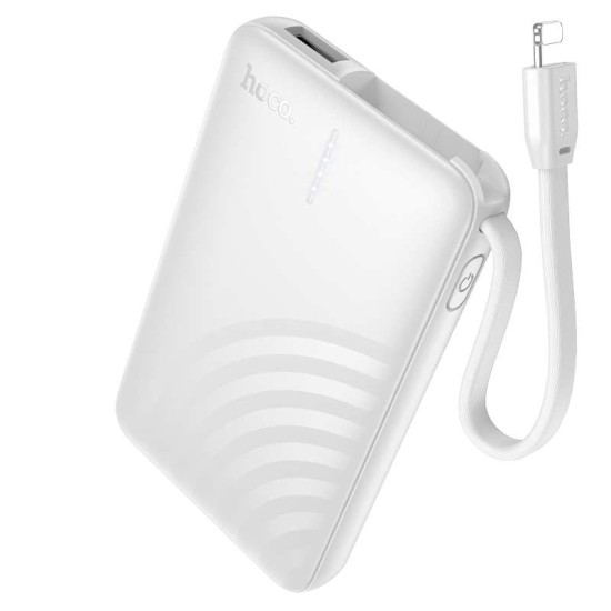 Hoco J134 Strong Power Bank 5000mAh με Ενσωματωμένο Καλώδιο Lightning (iP Version) – Λευκό Hoco J134 Strong Power Bank 5000mAh με Ενσωματωμένο Καλώδιο Lightning (iP Version) – Λευκό