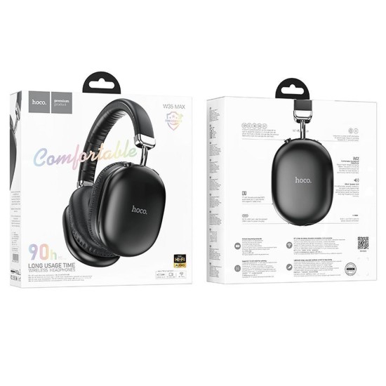 Hoco W35 Max Joy Ασύρματα / Ενσύρματα Over Ear Ακουστικά με 40 ώρες Λειτουργίας Μαύρα W35 Max Joy