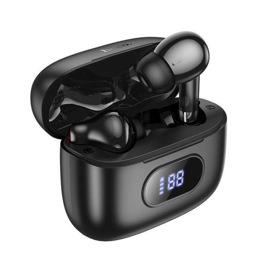 Hoco EQ2 Plus In-ear Bluetooth Handsfree Ακουστικά με Θήκη Φόρτισης Μαύρα