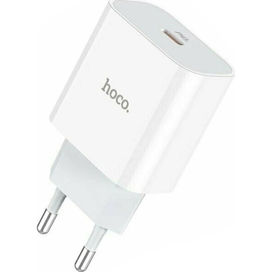 Hoco Φορτιστής Χωρίς Καλώδιο με Θύρα USB-C 20W Power Delivery Λευκός Hoco Φορτιστής Χωρίς Καλώδιο με Θύρα USB-C 20W Power Delivery Λευκός