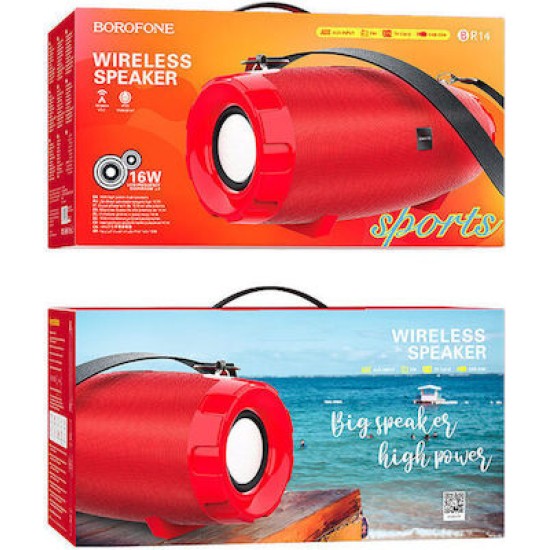 Borofone BR14 Coolant Ηχείο Bluetooth 16W με Ραδιόφωνο Κόκκινο Borofone BR14 Coolant Ηχείο Bluetooth 16W με Ραδιόφωνο Κόκκινο